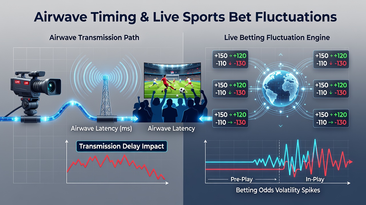 Chart displaying latency measurements across different broadcast technologies used in sports coverage