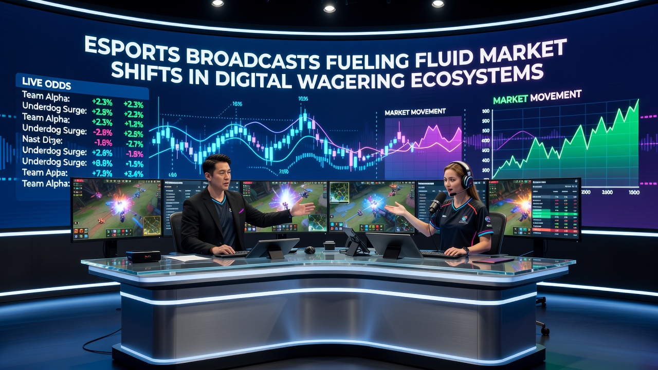 Analyst reviewing real-time betting data dashboards linked to ongoing esports match streams