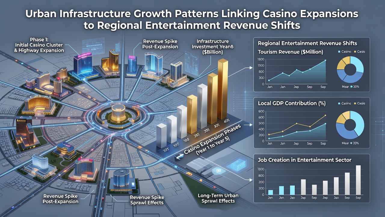 Chart showing entertainment revenue shifts across casino-adjacent districts versus outlying areas